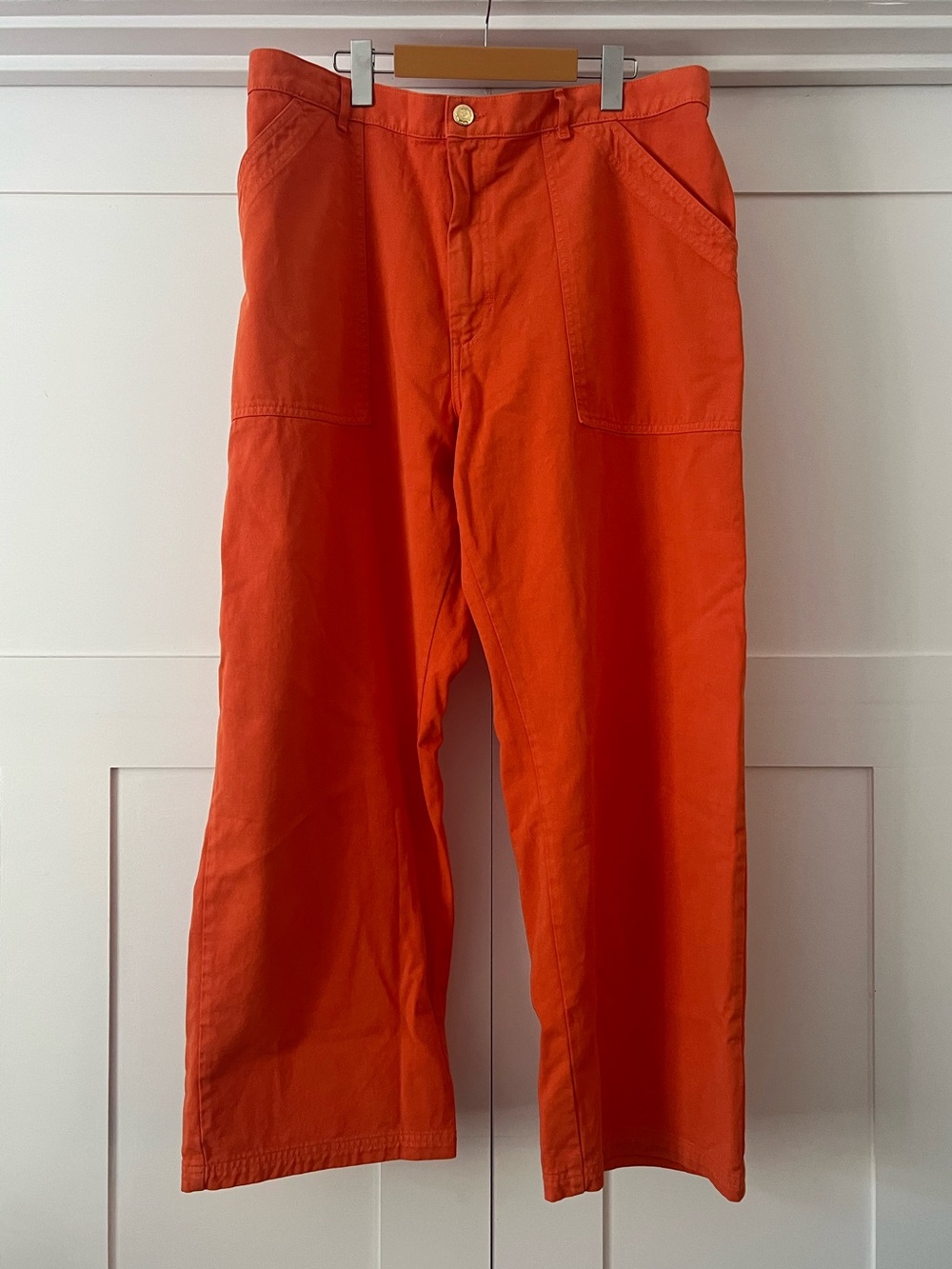 Big Bud Press Construction Orange High Rise Zip Up Work Pants Plus Size 0XL